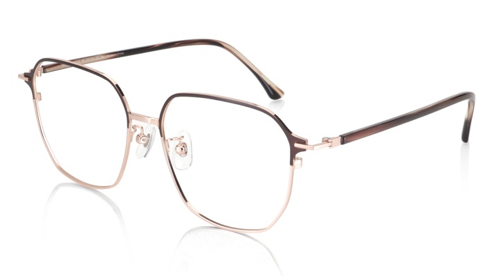 商務眉型金屬眼鏡(棕色-85-brown)